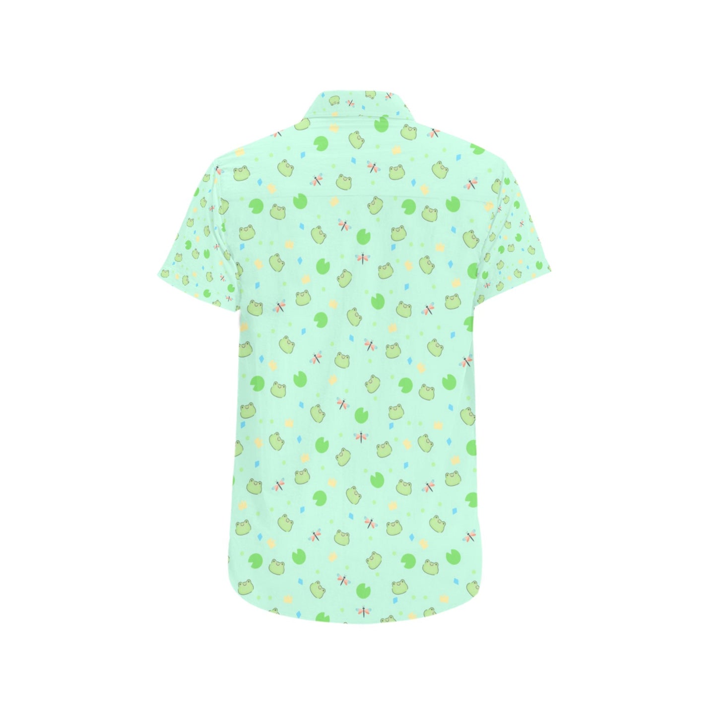 green pastel kawaii frog shirt displayed on clean white background.