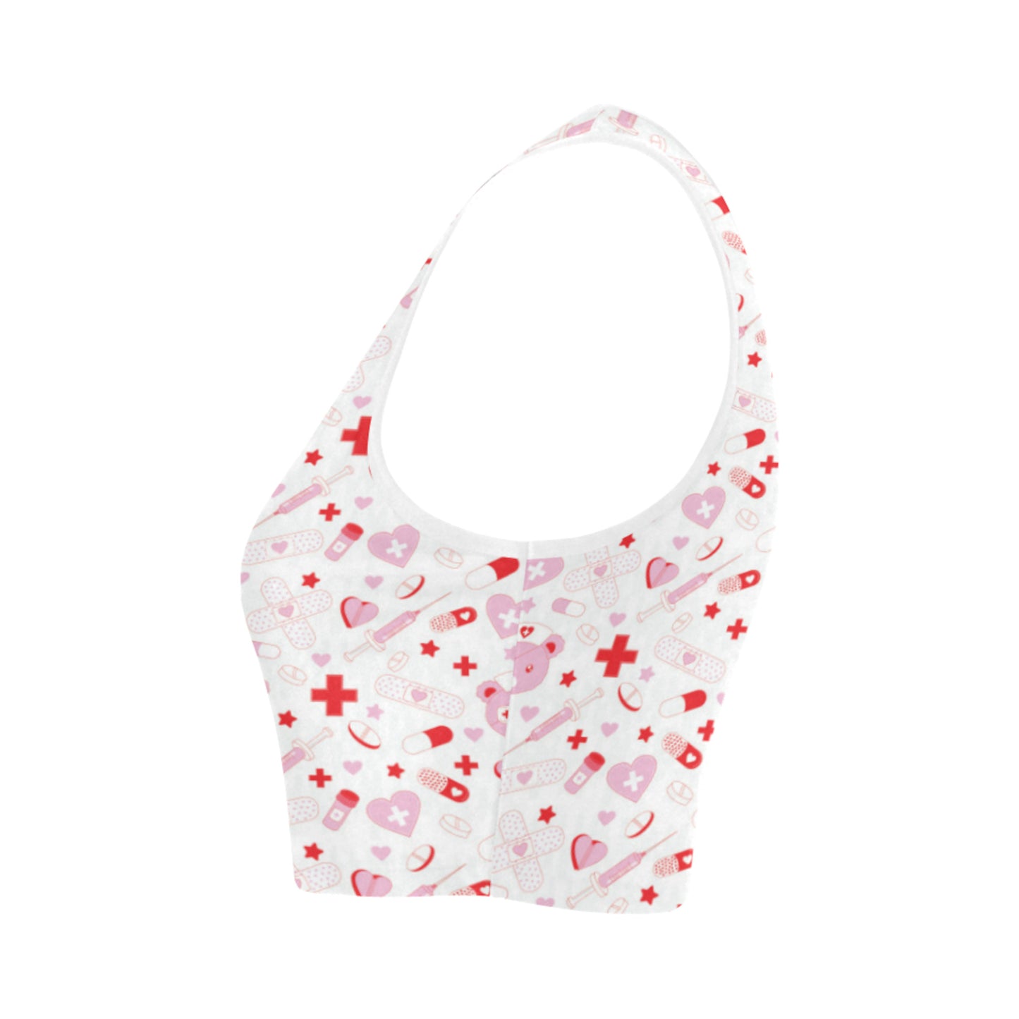 menhera spooky white crop top displayed on white background side 2
