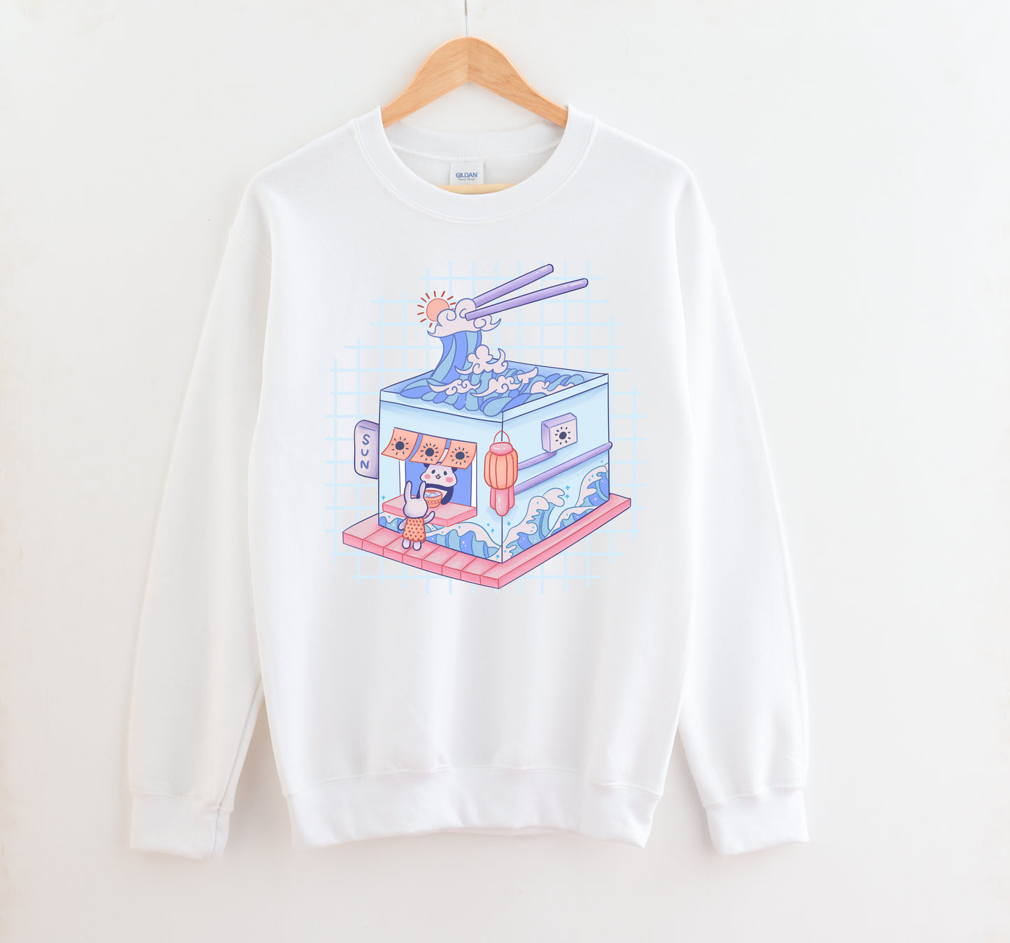 Pastel Yume Kawaii Blue Panda Sweatshirt Cute Kawaii Meets Fairy Kei Fashion 632S