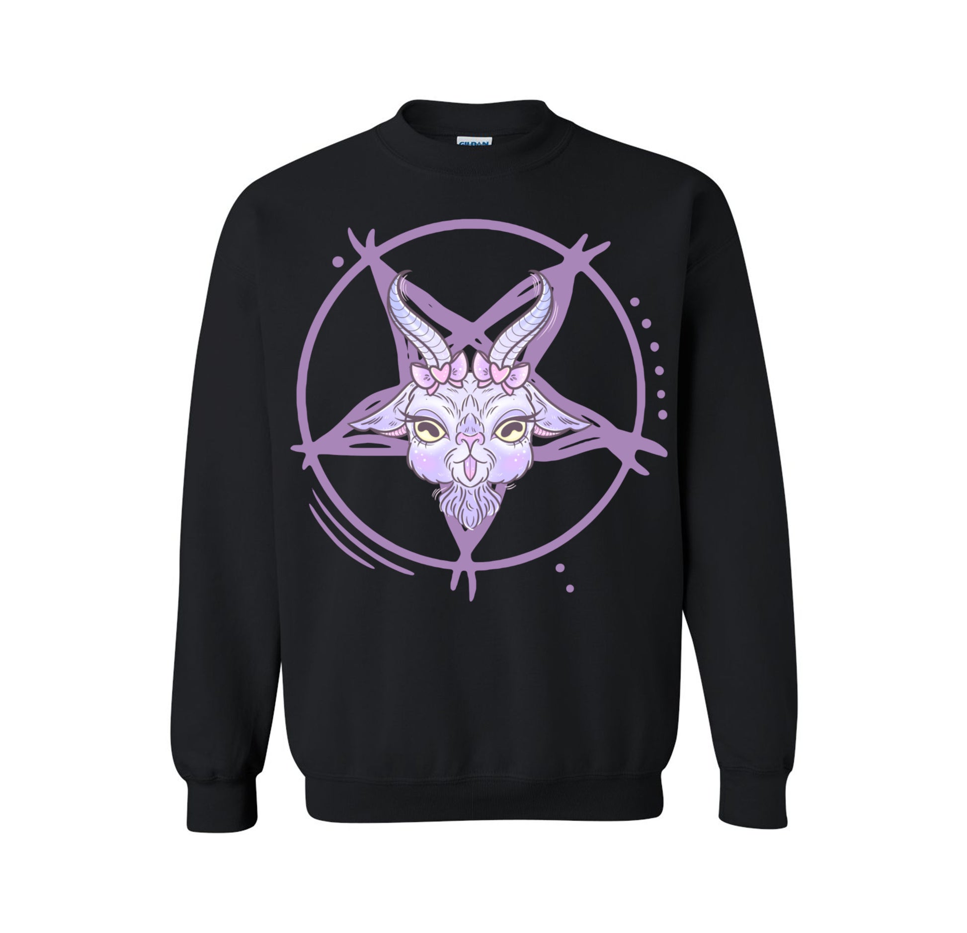 black pastel goth sweatshirt displayed on clean white background