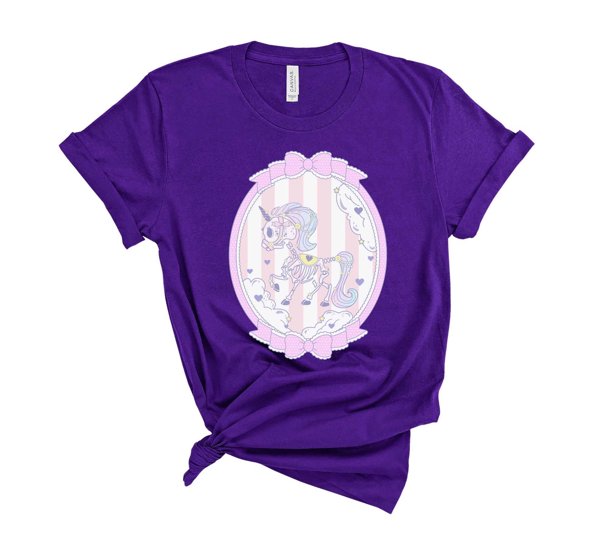 Purple pastel goth sweatshirt displayed on clean white background.