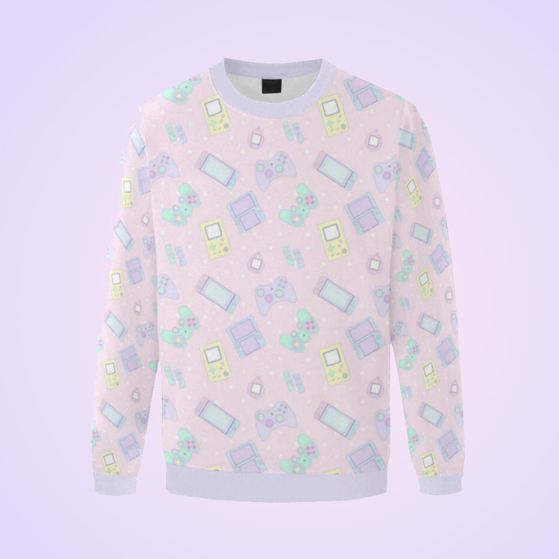 cute videogame kawaii sweatshirt  on purple background