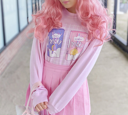 Yume Kawai Pocky Cute Sweatshirt Pastel Kawaii Meets Fairy Kei Fashion 833S