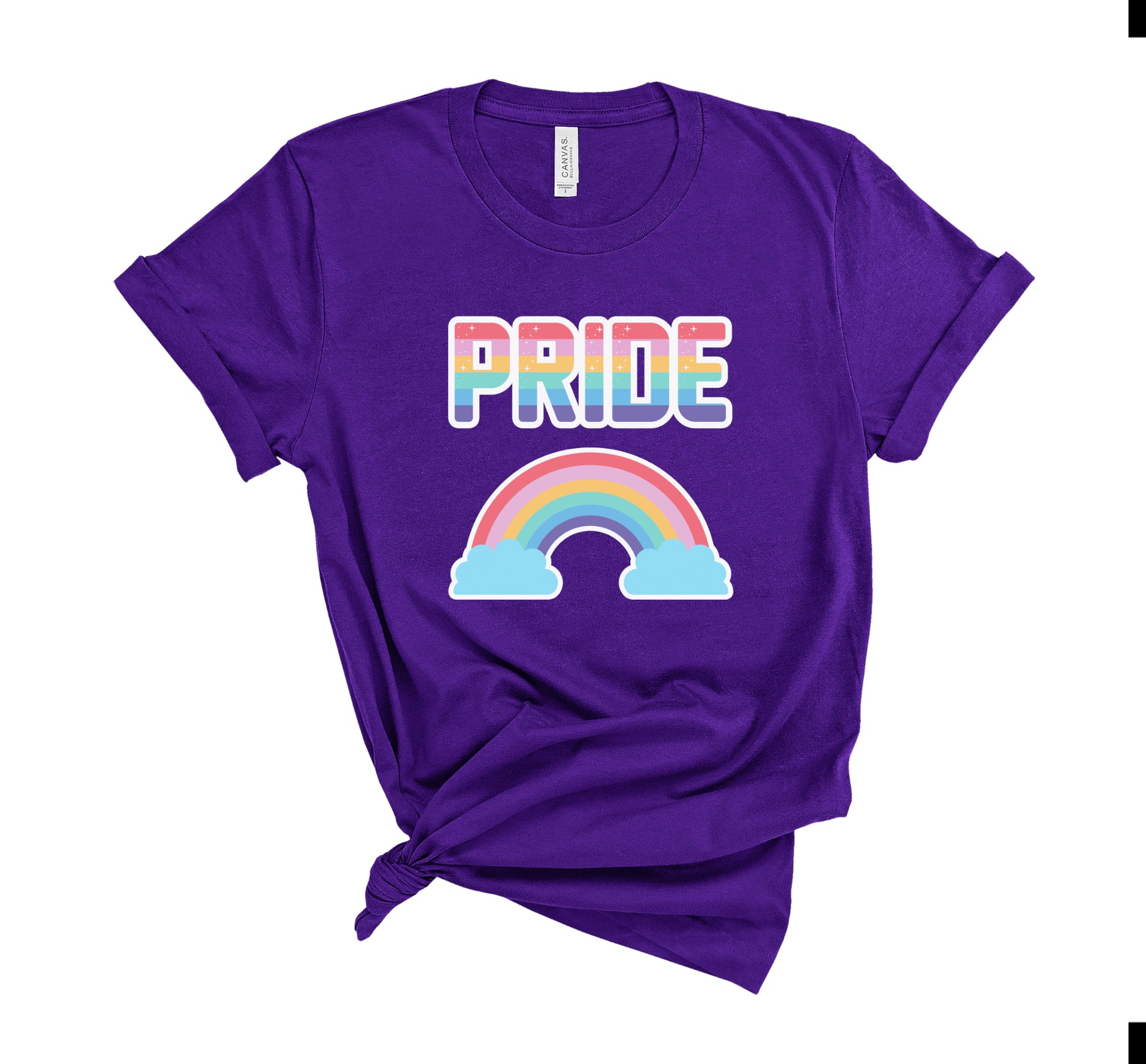 LGBT_Kawaii_pride_cute_shirt_purple on white background