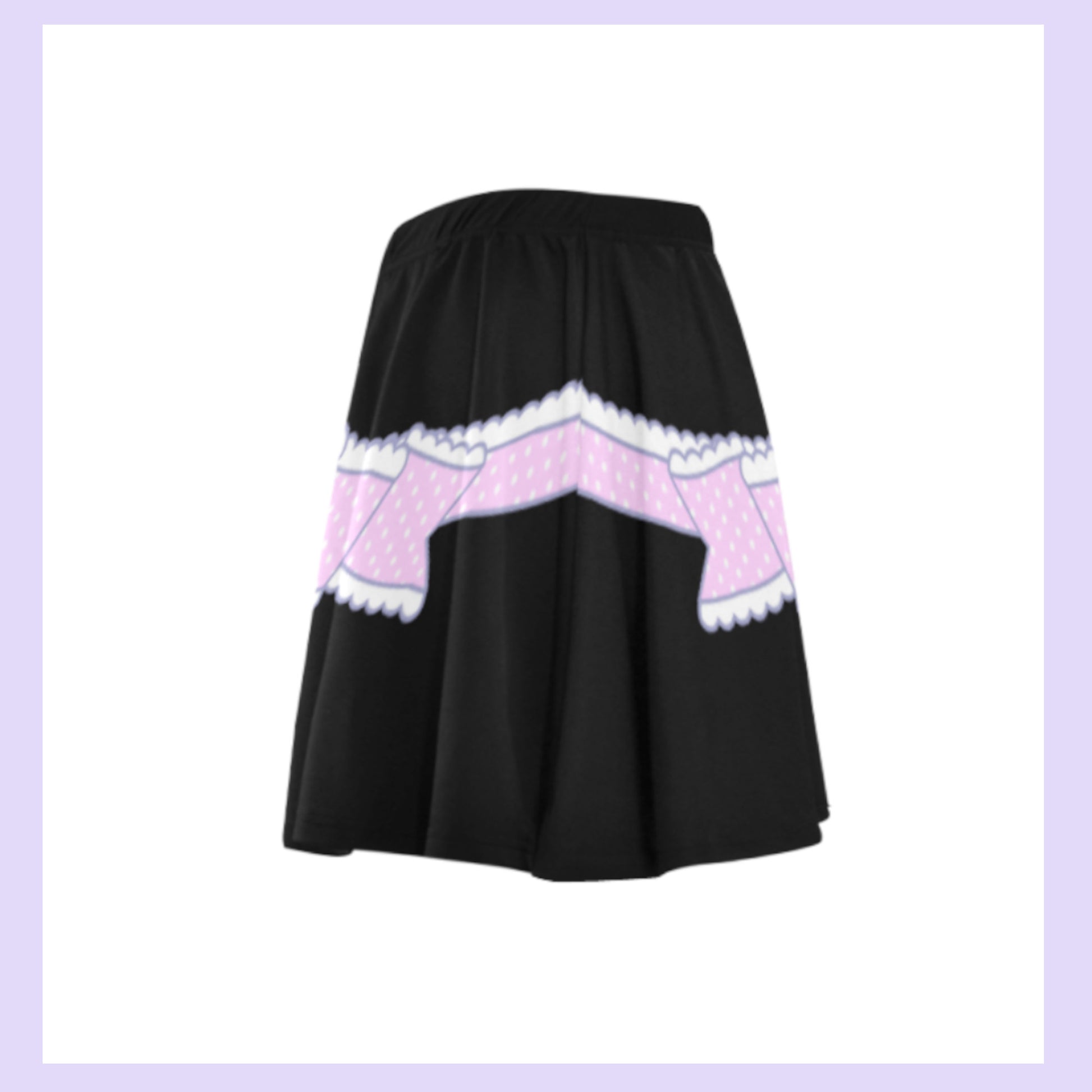 yume kawaii black unicorn skirt displayed on a clean background